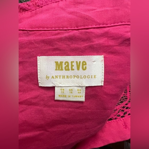 Anthropologie Fuchsia Lace Button-Down Shirt - Picture 6 of 7